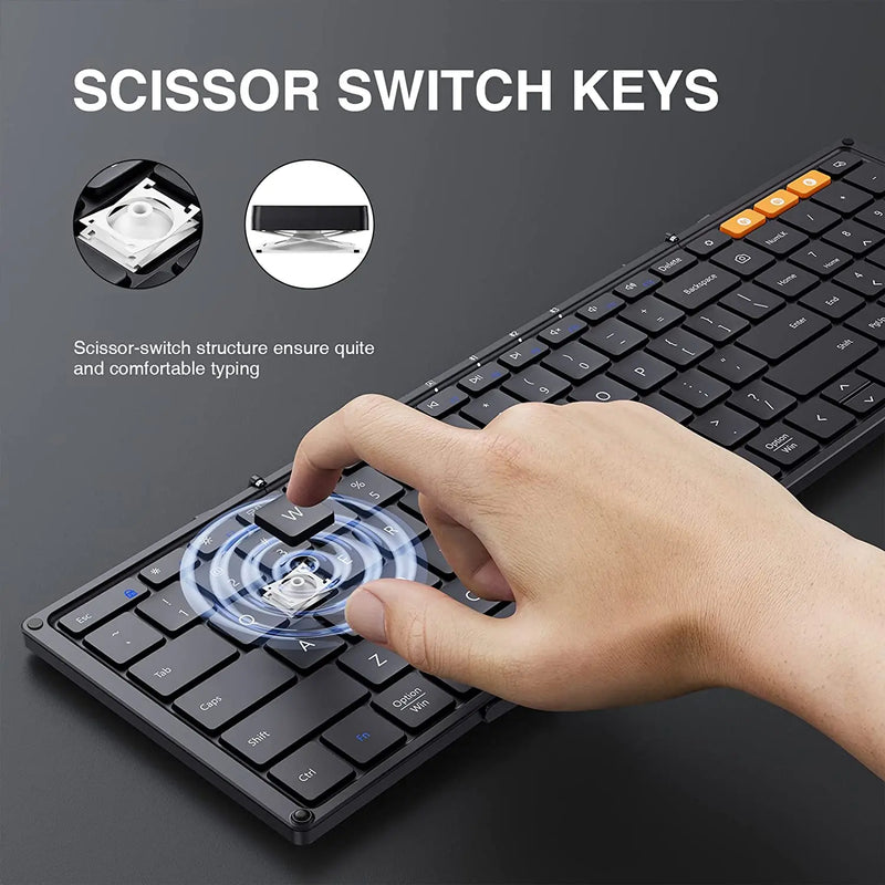 Foldable keyboards with numeric keypad