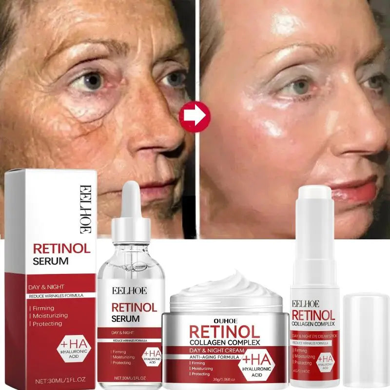 Retinol Wrinkle Remover Facial Set I Anti-Aging Serum I Instant Lifting