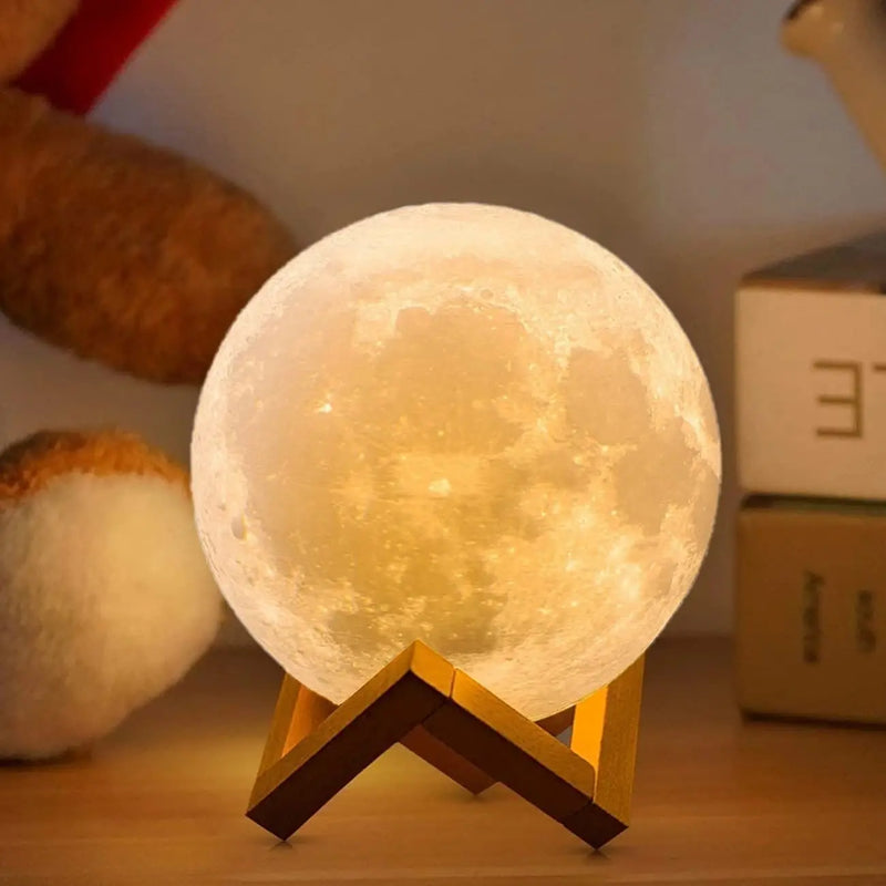 3D printed moon shaped LED night light