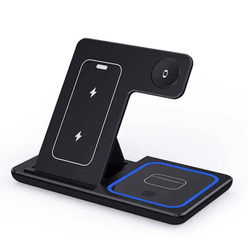 30W 3 in 1 LED Fast Wireless Charger Stand