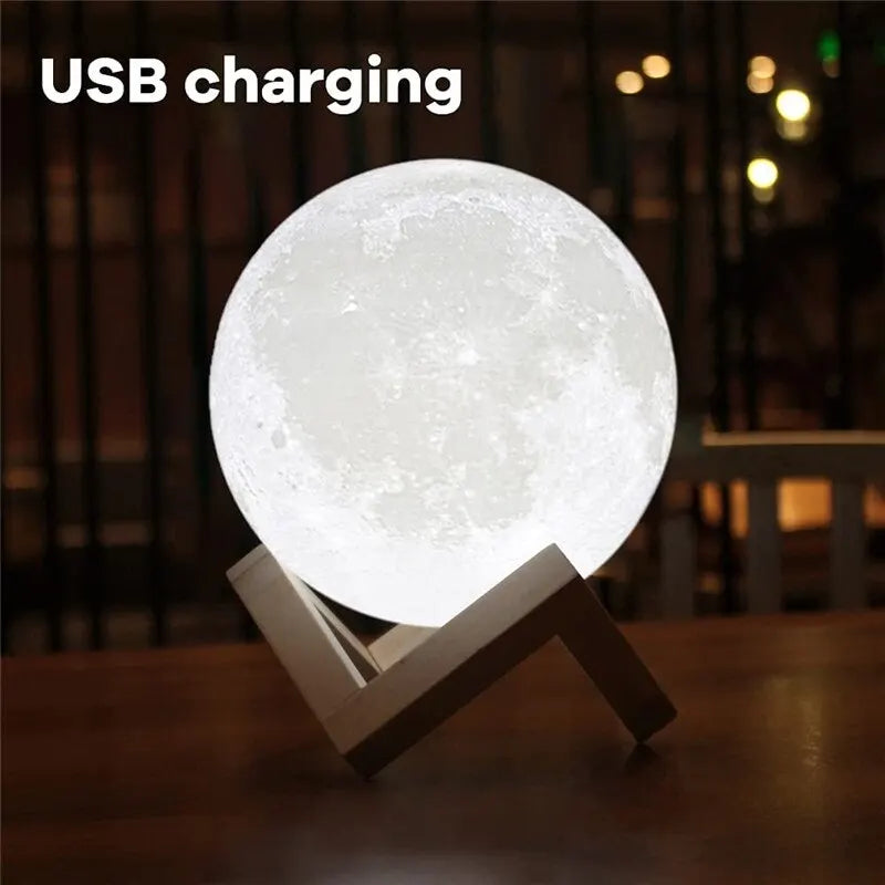 3D printed moon shaped LED night light