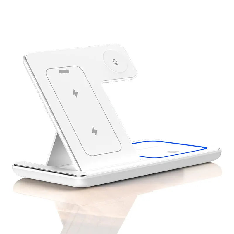 30W 3 in 1 LED Fast Wireless Charger Stand